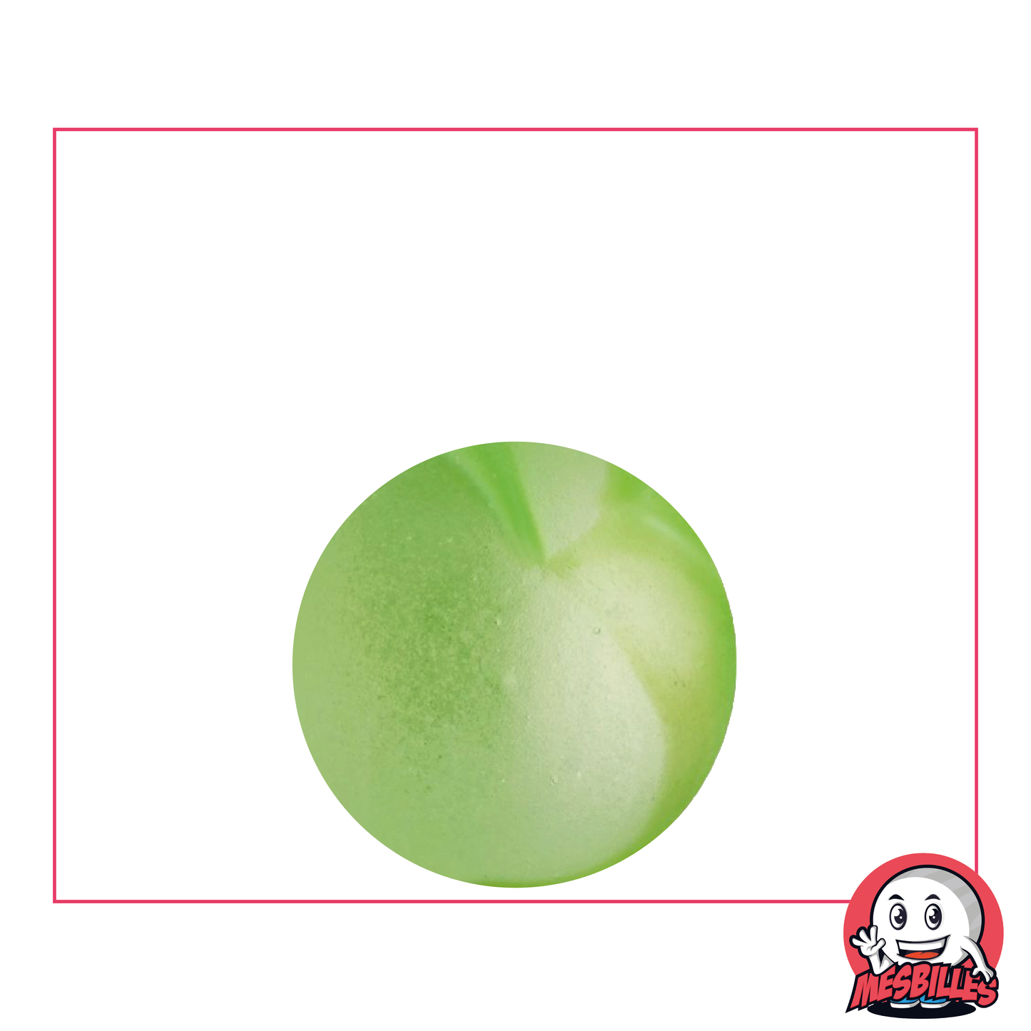 MesBilles  - Bille en verre Dépoli, Bille Givré striée de Vert 22 mm