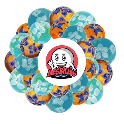 1 Bille Art Couronne Fleurie Orange 16 mm