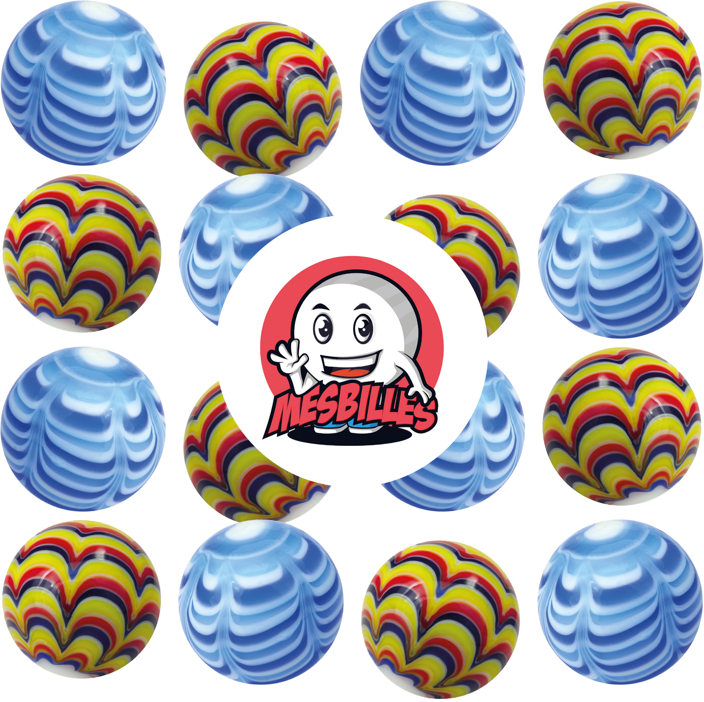 1 Bille Art Montgolfière Jaune 25 mm