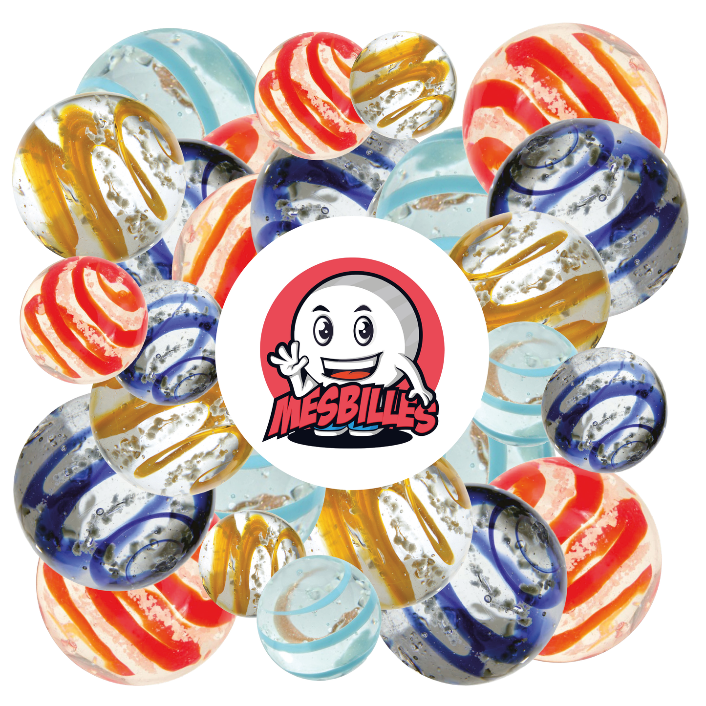 1 Bille Art Tourbillon Phosphorescent Bleu Foncé 25 mm