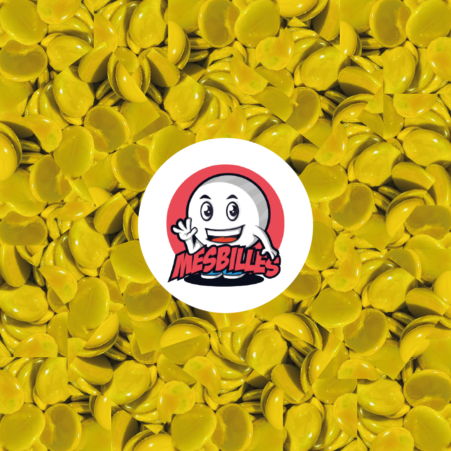 1 Bille Plate 12 mm Glossy Jaune