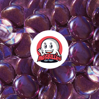 1 Bille Plate Irisée Violet 30 mm