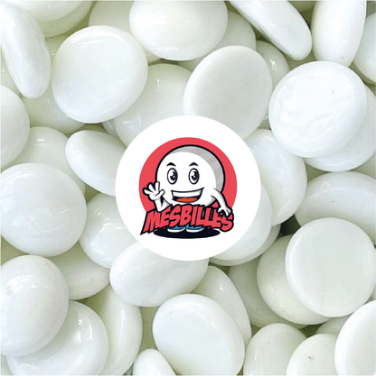 1 Bille Plate Perle Blanc 18 mm