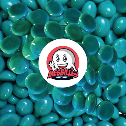 1 Bille Plate Perle Bleu-Canard 18 mm