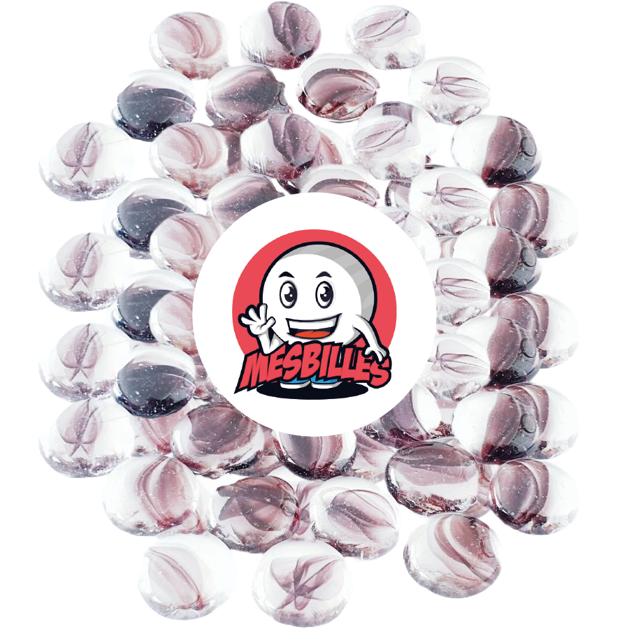 1 Bille Plate Froissé Violet 18 mm
