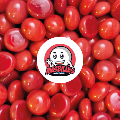 1 Bille Plate Perle Rouge 18 mm