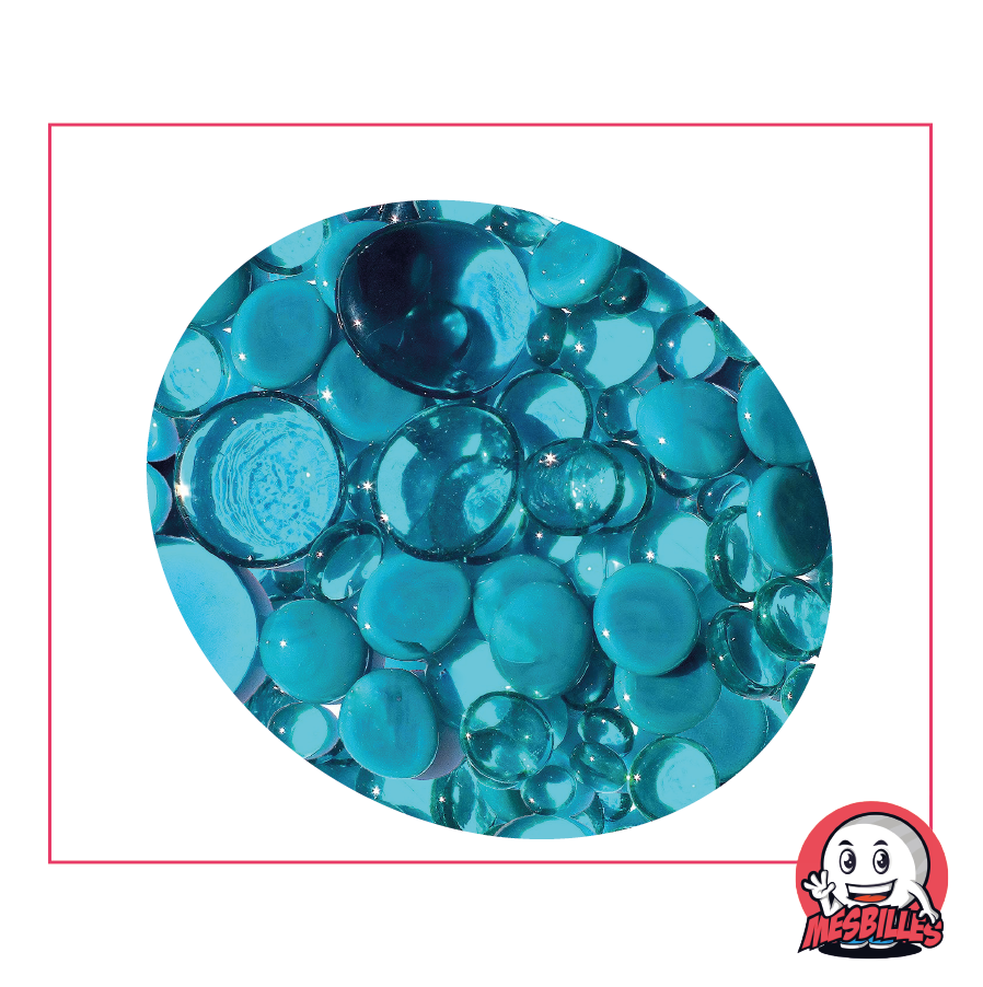 Billes Plates en verre bleu canard, transparentes et opaques, 12mm à 30mm