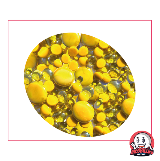 Billes Plates jaunes, transparentes et opaques, de 12mm à 30mm
