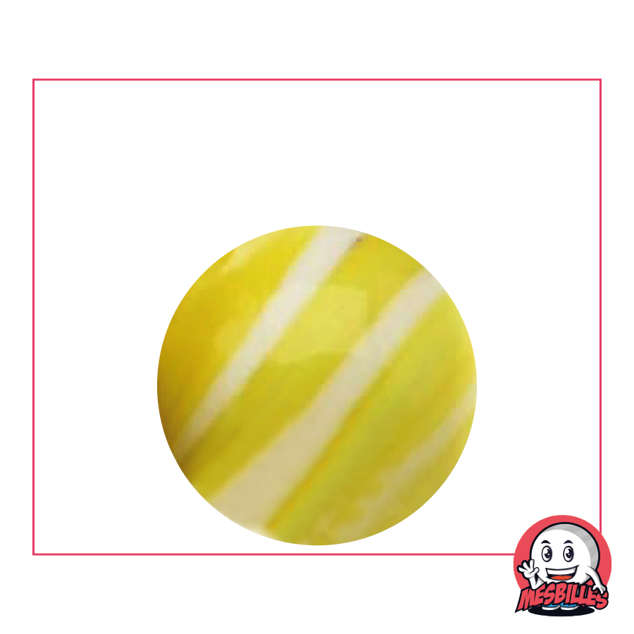 1 Bille Equinoxe Jaune et Blanc 25 mm KimPlay Collector
