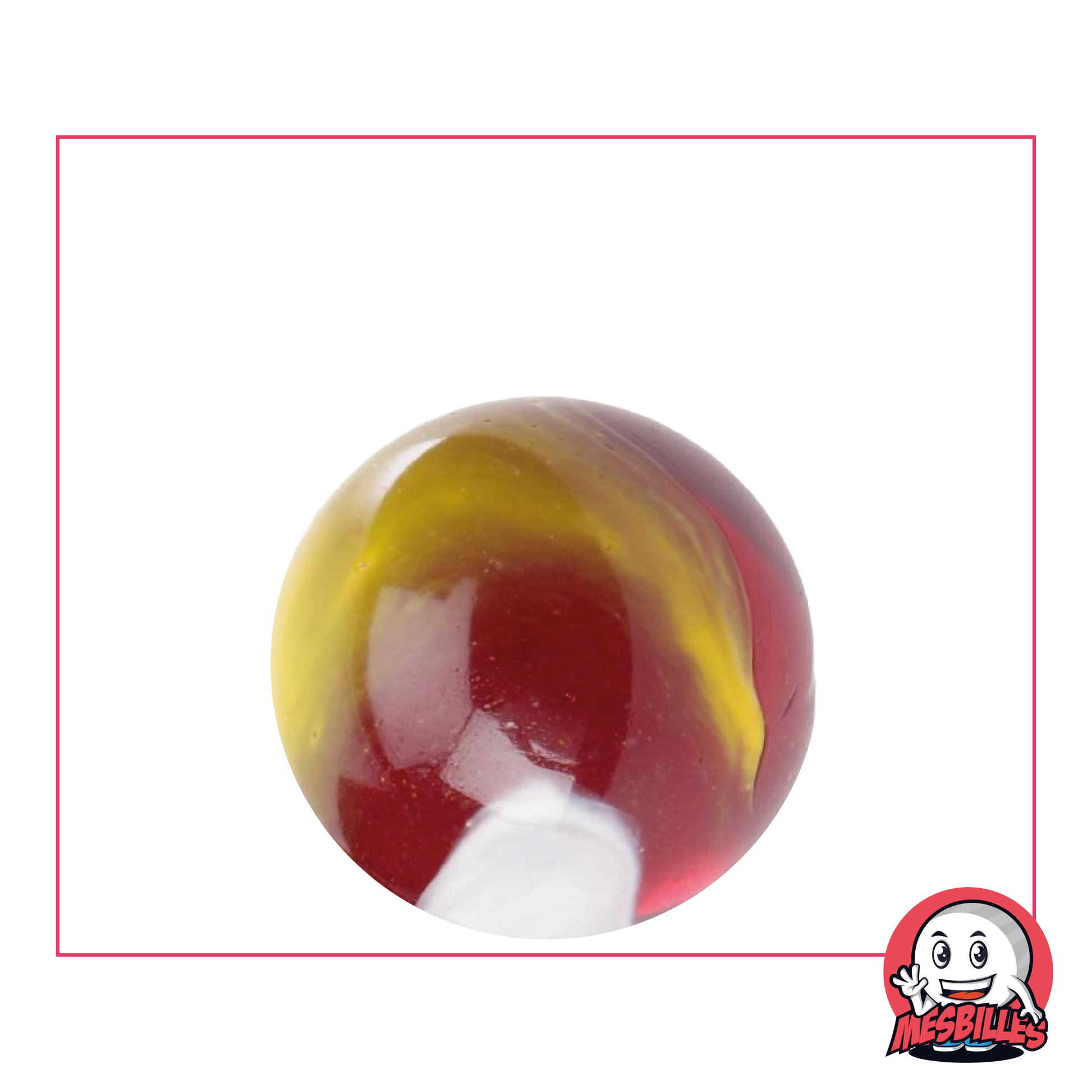 La bille Clown de 25 mm est l'étoile amusante de chez MesBilles. Ses motifs colorés et ses teintes profondes apportent un vent de bonheur à vos parties de jeux de billes. Avec la bille Clown, ajoutez une dose de bon e humeur et un arc-en-ciel de rires à votre collection de billes