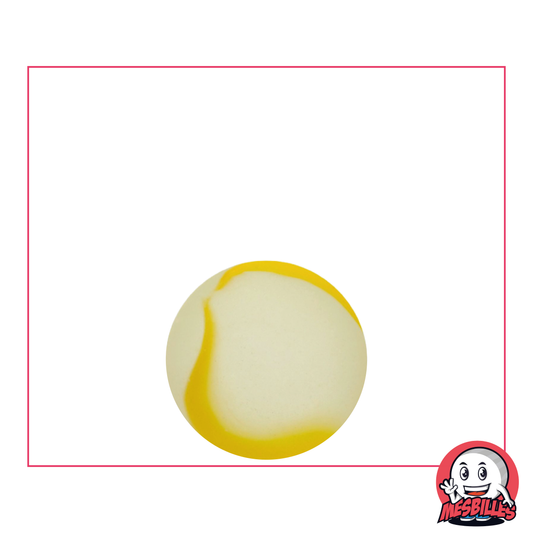 1 Bille Jaune Givré 16 mm Bille en verre dépoli de couleur Cristal partiellement recouverte de jaune