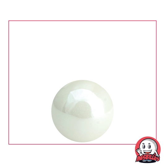 MesBilles - Bille Glossy Blanche Nacrée opaque brillante 16 mm