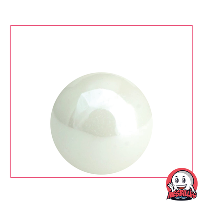 MesBilles - Bille Glossy Blanche Nacrée opaque brillante 25 mm