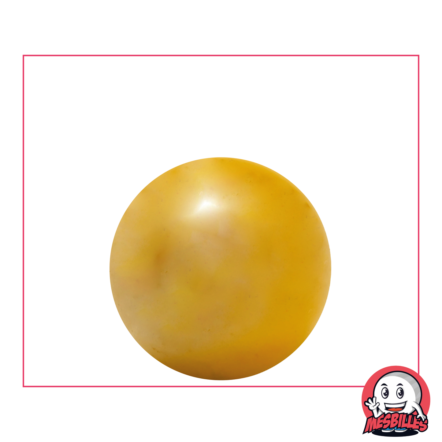 Bille Glossy 25 mm - Verre Opaque et Brillant Jaune Nacré - MesBilles