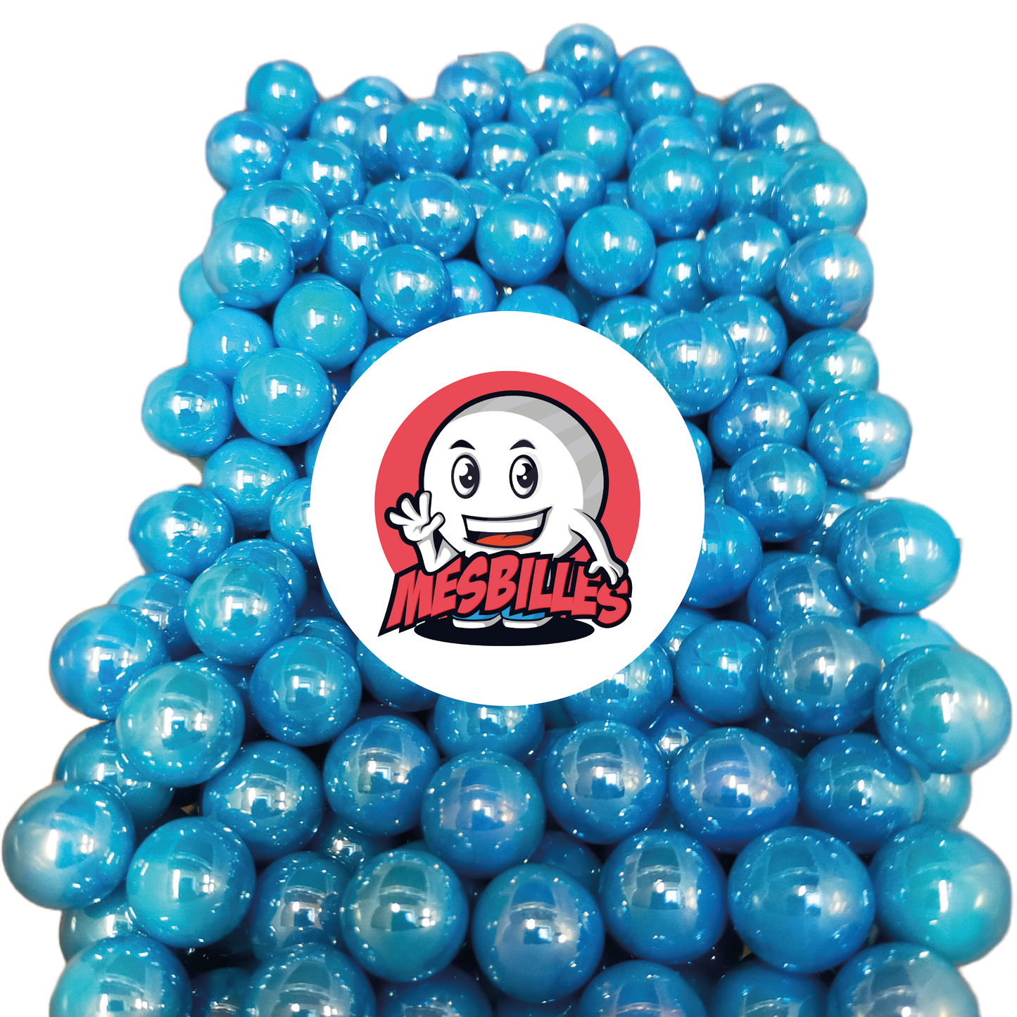 1 Bille Glossy Bleu-Clair 16 mm