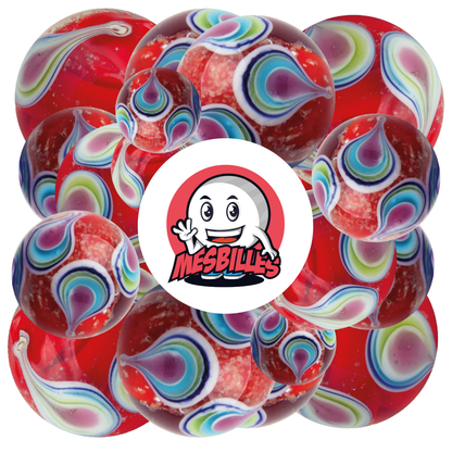 1 Bille Art Goute Phosphorescent Rouge 22 mm