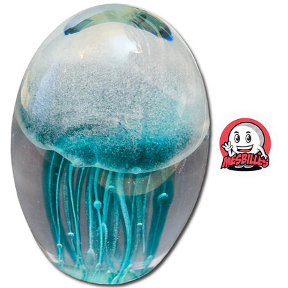 Zoom sur la Grande bille à fond plat, Méduse Verte, Brille dans le noir