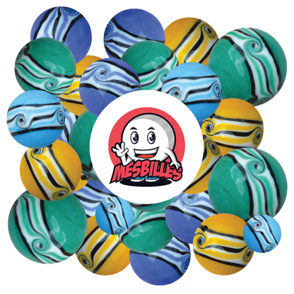 1 Bille Art Hawaï Bleu 16 mm