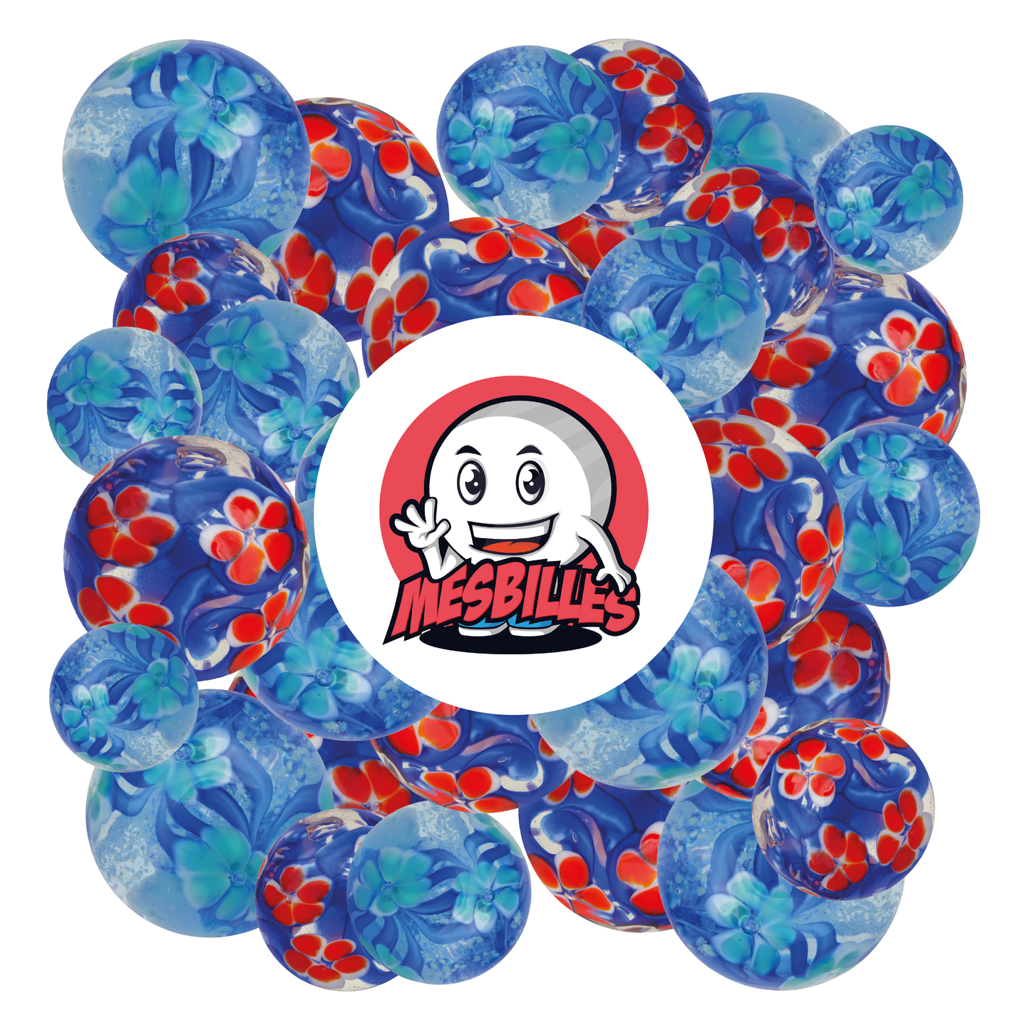 1 Bille Art Jardin Fleuri Phosphorescent 22 mm