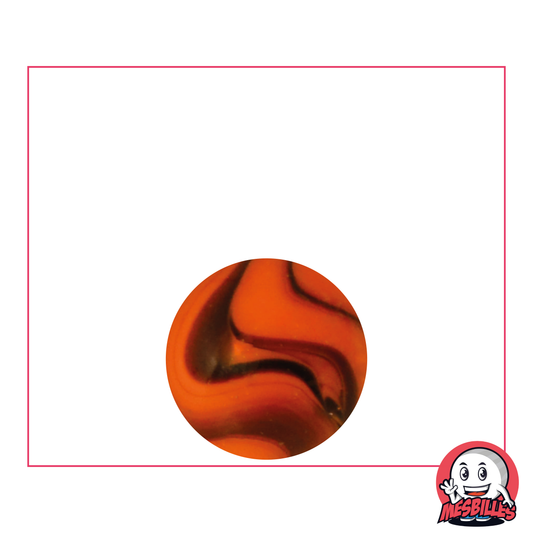 Bille Jupiter 16 mm de couleur Orange striée de Marron - MesBilles