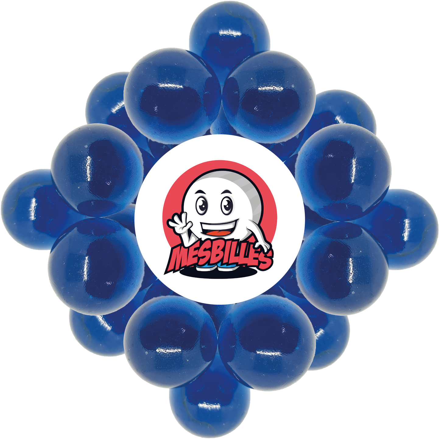 1 Bille verre de bohème Loupe Bleu 22 mm