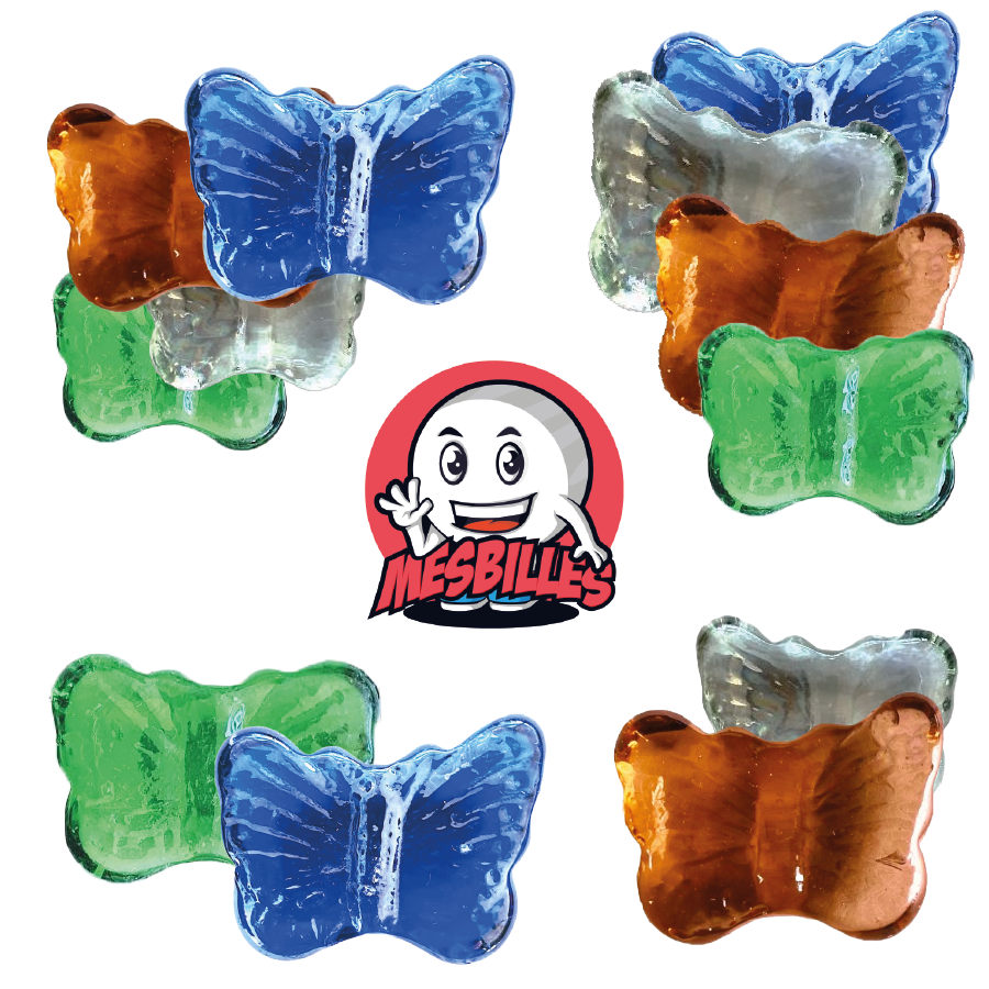Billes Monarque en verre translucide disponibles en plusieurs couleurs éclatantes, 30 mm, collection exclusive MesBilles