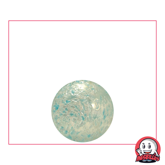 Bille Pépite 16 mm verre translucide recouvert d'éclats Bleu - MesBilles