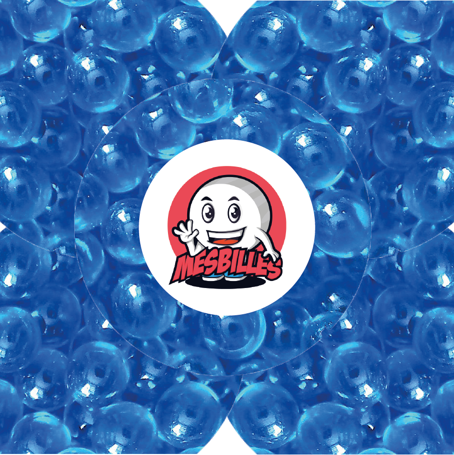 1 Bille verre de bohème Loupe Bleu 12 mm