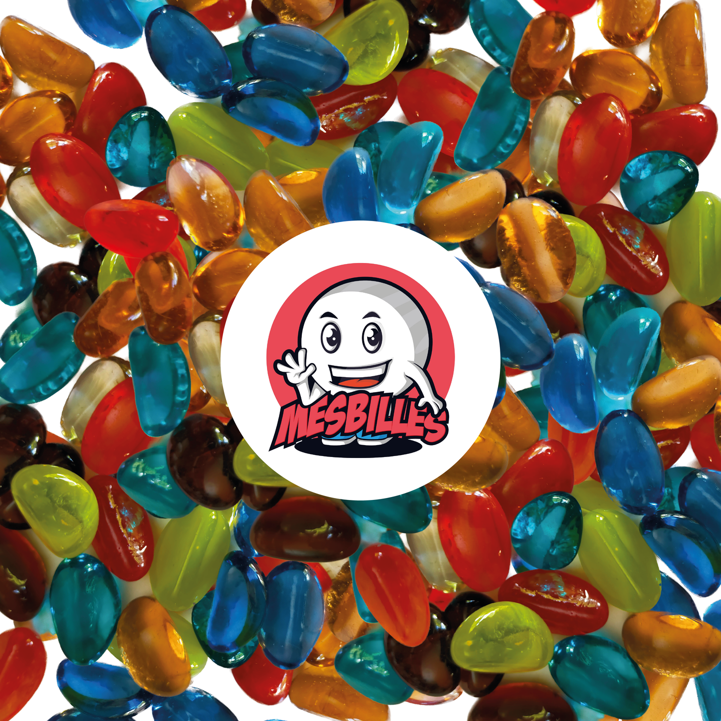 Billes en forme de gousse de toutes les couleurs