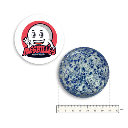 Grande bille Pépite Bleu Foncé 35 mm avec règle graduée