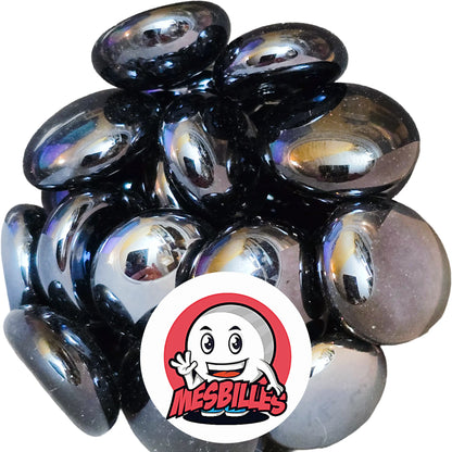 Dans la Grande Famille des Billes Glossys, il y a la&nbsp;Bille Plate en verre Opaque et Brillant Noir.