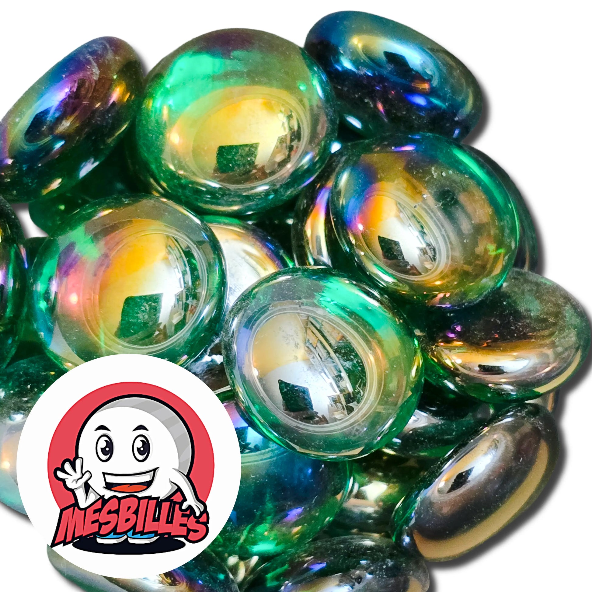 Cette bille est également nommée Bille Galet en Verre, elle est utilisée pour Jouer, Décorer ou Collectionner. Bille Plate Vert Foncé Brillant : La Décoration qui ne Perd Jamais de sa Superbe