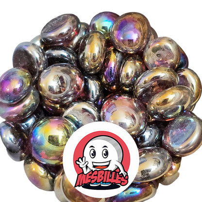 Petit Galet Violet en verre Translucide et Brillant de Couleur Violet, Collection Bille Irisée : le Graal des Collectionneurs.