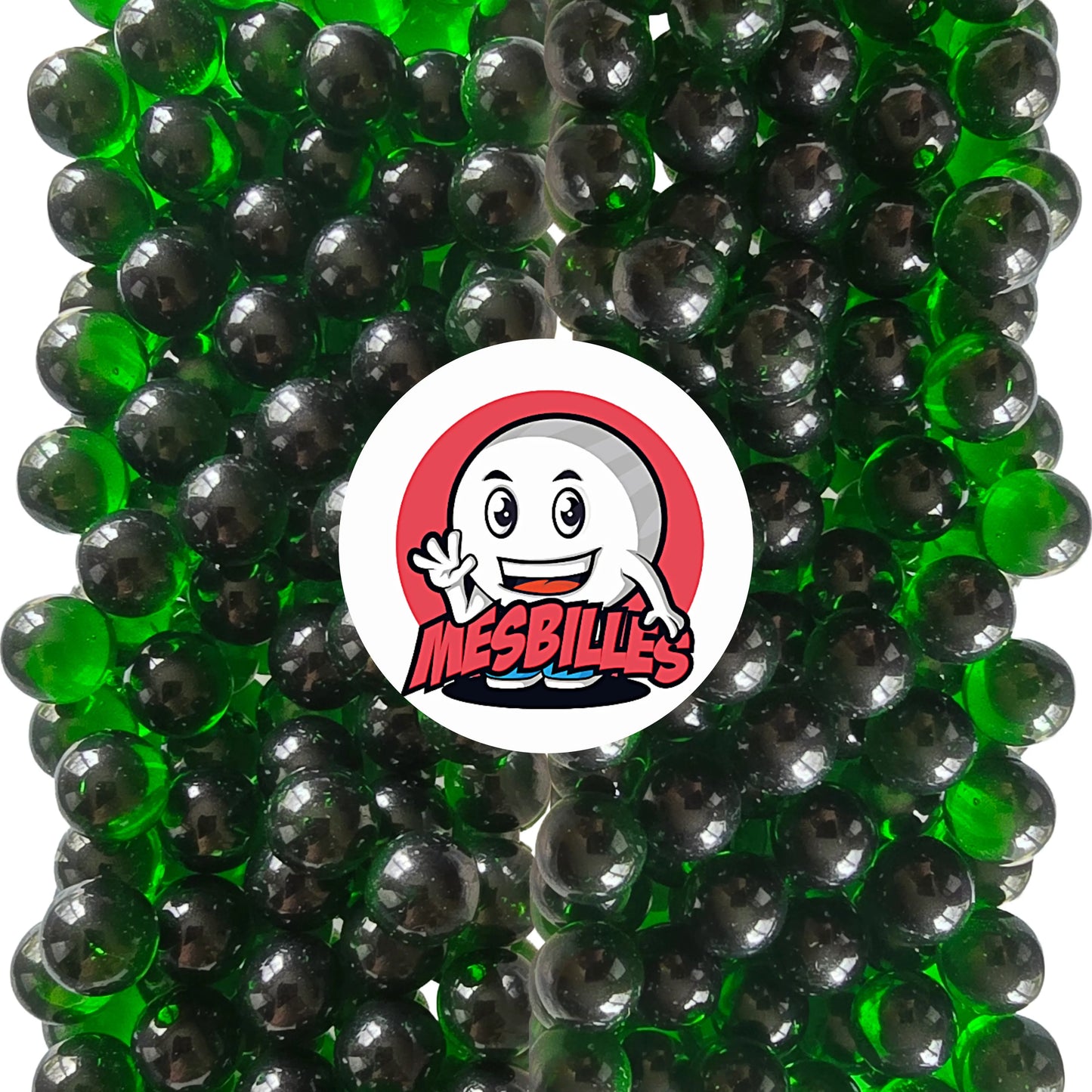 1 Bille verre Bohême Vert 06 mm