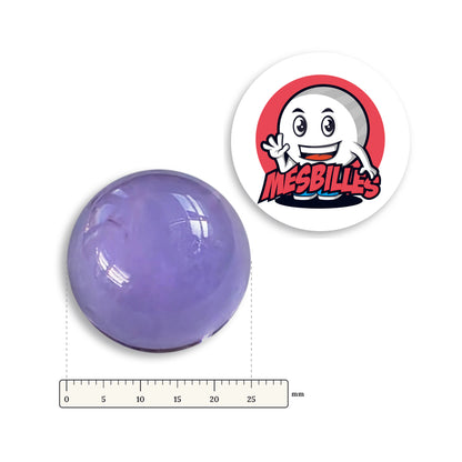 Bille verre de Bohême Loupe Lavande 25 mm avec règle graduée