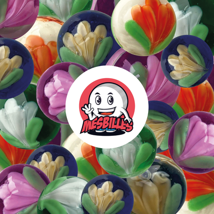 1 Bille Art Tulipe Bleu 22 mm