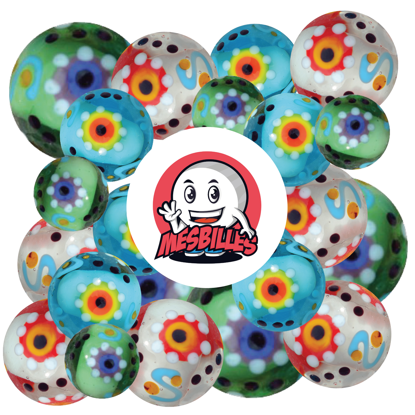 1 Bille Art Engrenage Bleu 16 mm