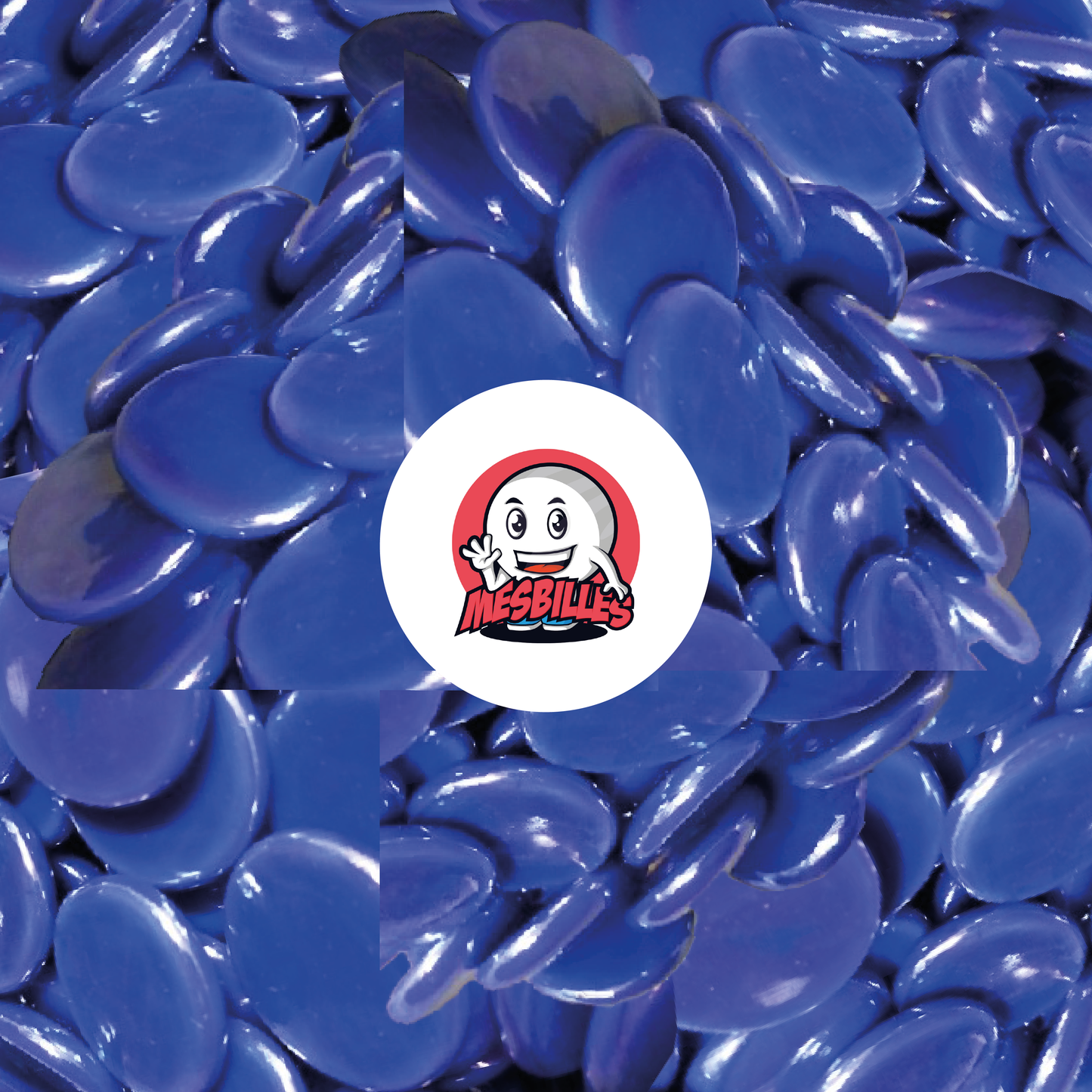 1 Bille Plate Glossy Bleu-Nuit 30 mm