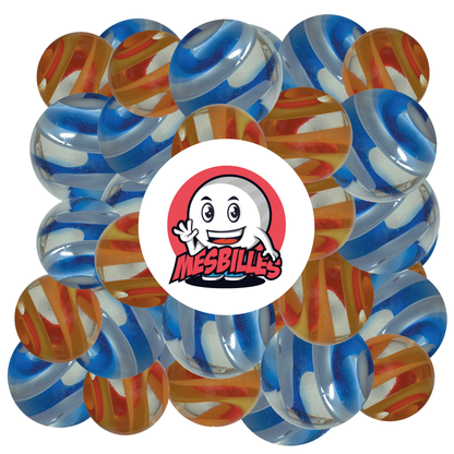 1 Bille Art Spirala Rouge et Blanc 22 mm