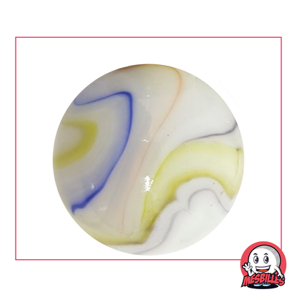 Bille Multi-chiffonnade 42mm Multi-Couleur, bille pocelaine recouverte de rayures multiples couleurs