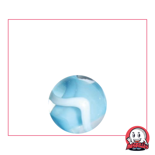 1 Bille Neige 16 mm en verre de couleur Bleu - Turquoise