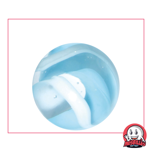 Bille Neige, bille de 35 mm, traversée de motifs bleus et blancs : une touche ludique hivernale 