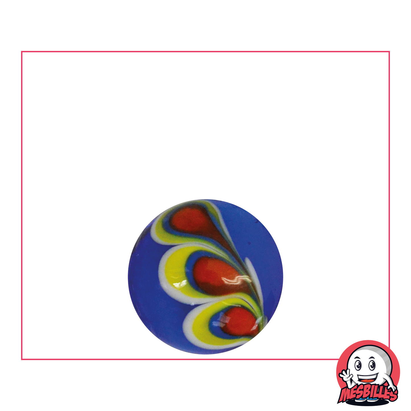 1 Bille Art Paon Bleu 16 mm