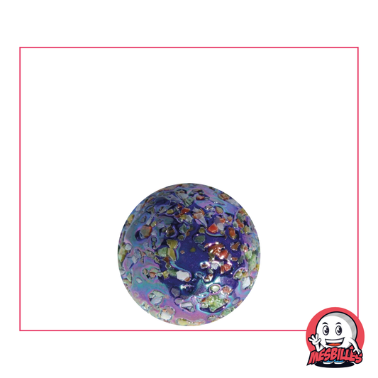 1 Bille Pépite étoile 16 mm Bille en verre Bleu Sombre Opaque et surface recouverte d'éclats colorés