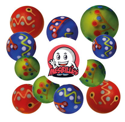 1 Bille Art Pinata Givré Rouge 22 mm