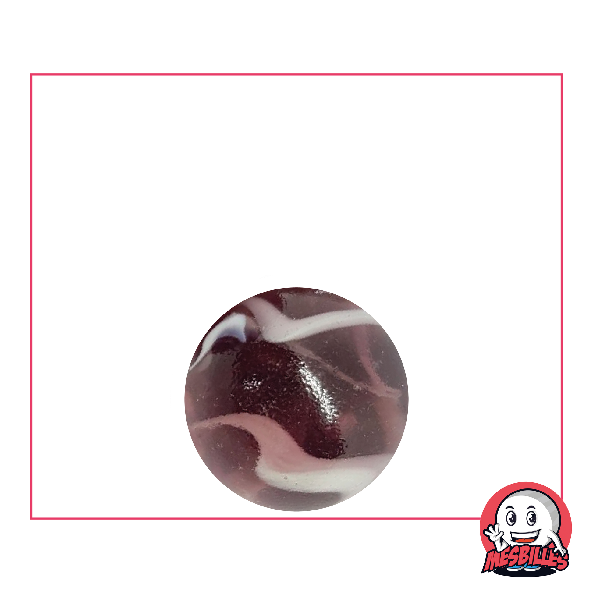 1 Bille Pourpre 16 mm en verre de couleur Rose - Violet