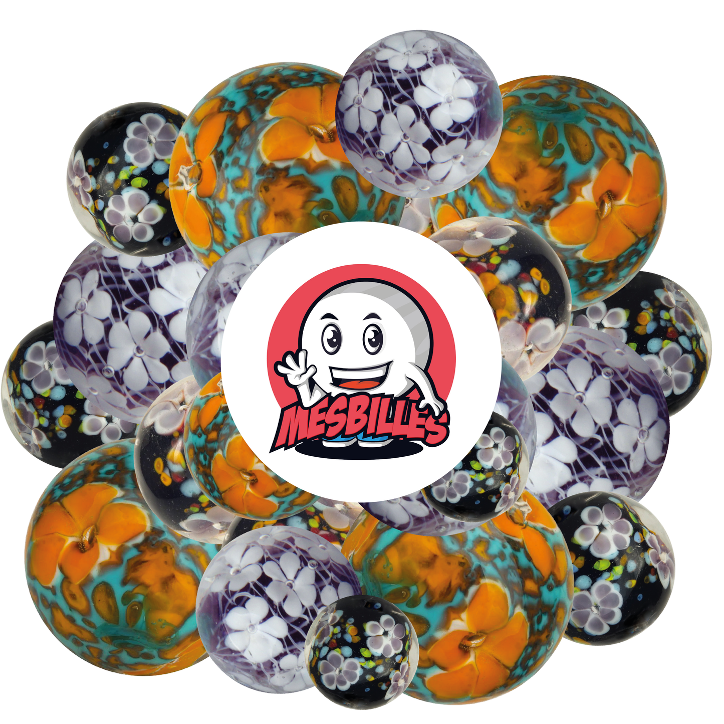 1 Bille Art Tapis Florale Violet 22 mm