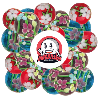 1 Bille Art Tige Fleurie Rouge 16 mm