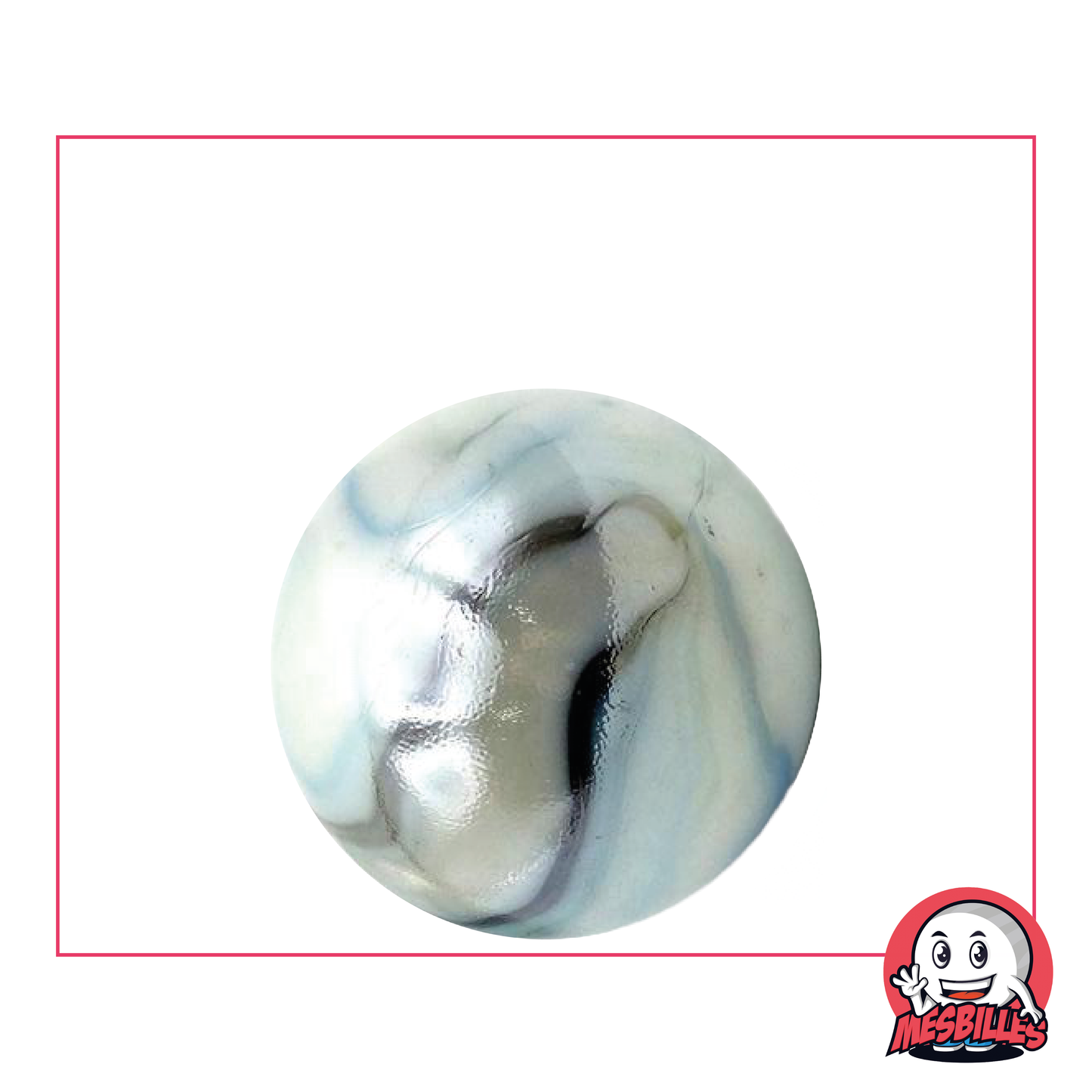 1 Bille Tigre Blanc 25 mm