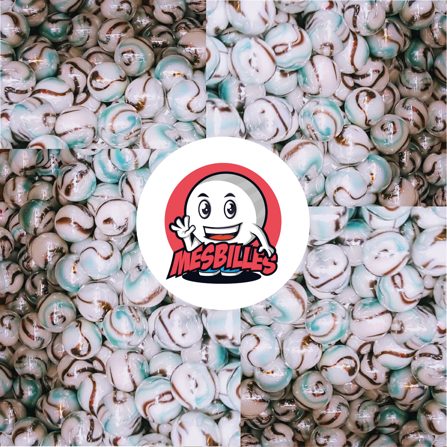 1 Bille Tigre Blanc 16 mm
